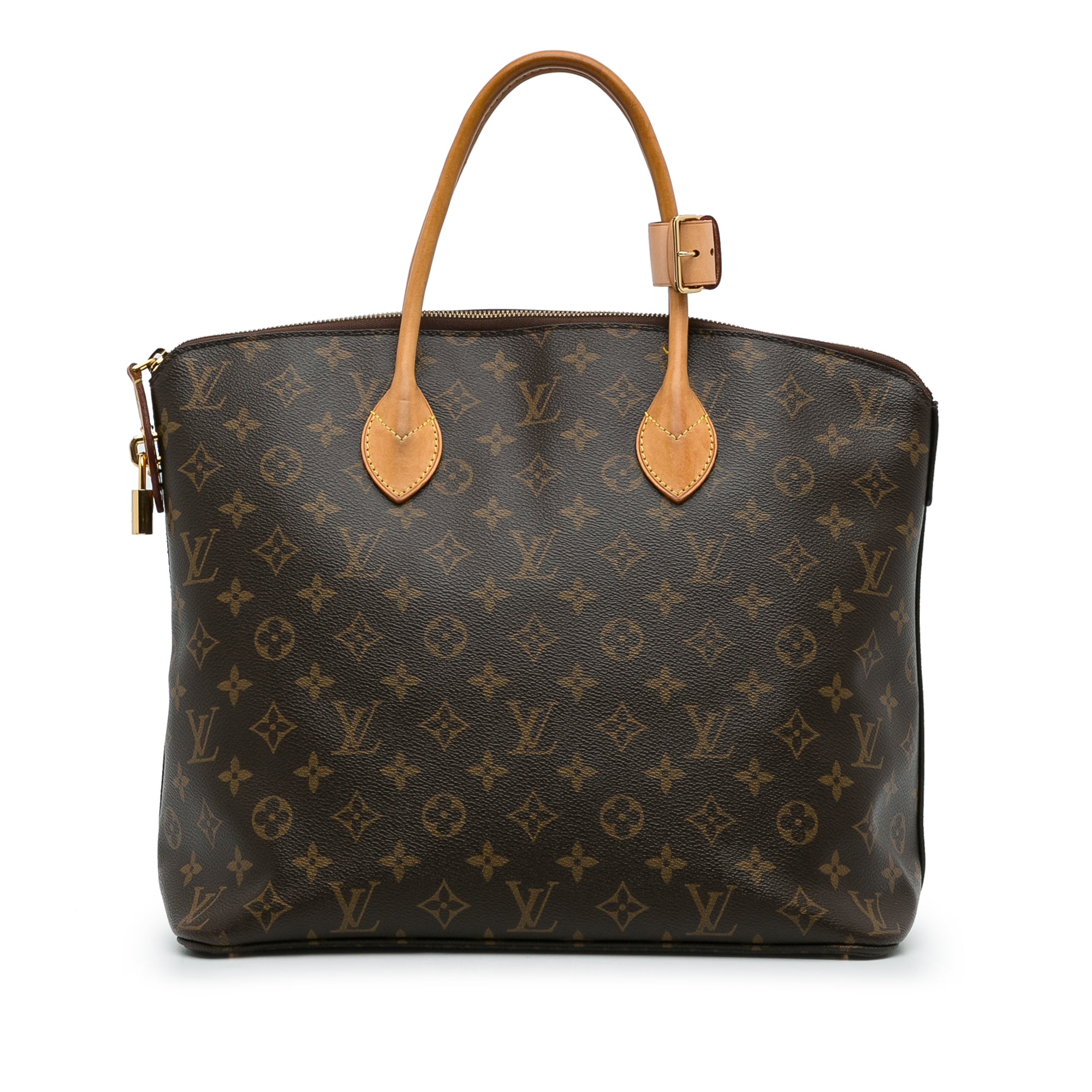 Louis Vuitton Lockit MM Monogram Tote Bag Brown