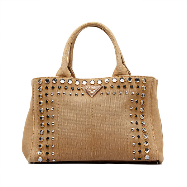 Brown Prada Canapa Bijoux Satchel | Designer Revival