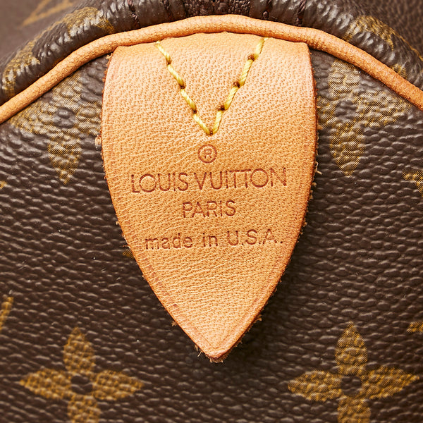Louis Vuitton Brown Monogram Speedy 30 Leather Cloth ref.970164 - Joli  Closet