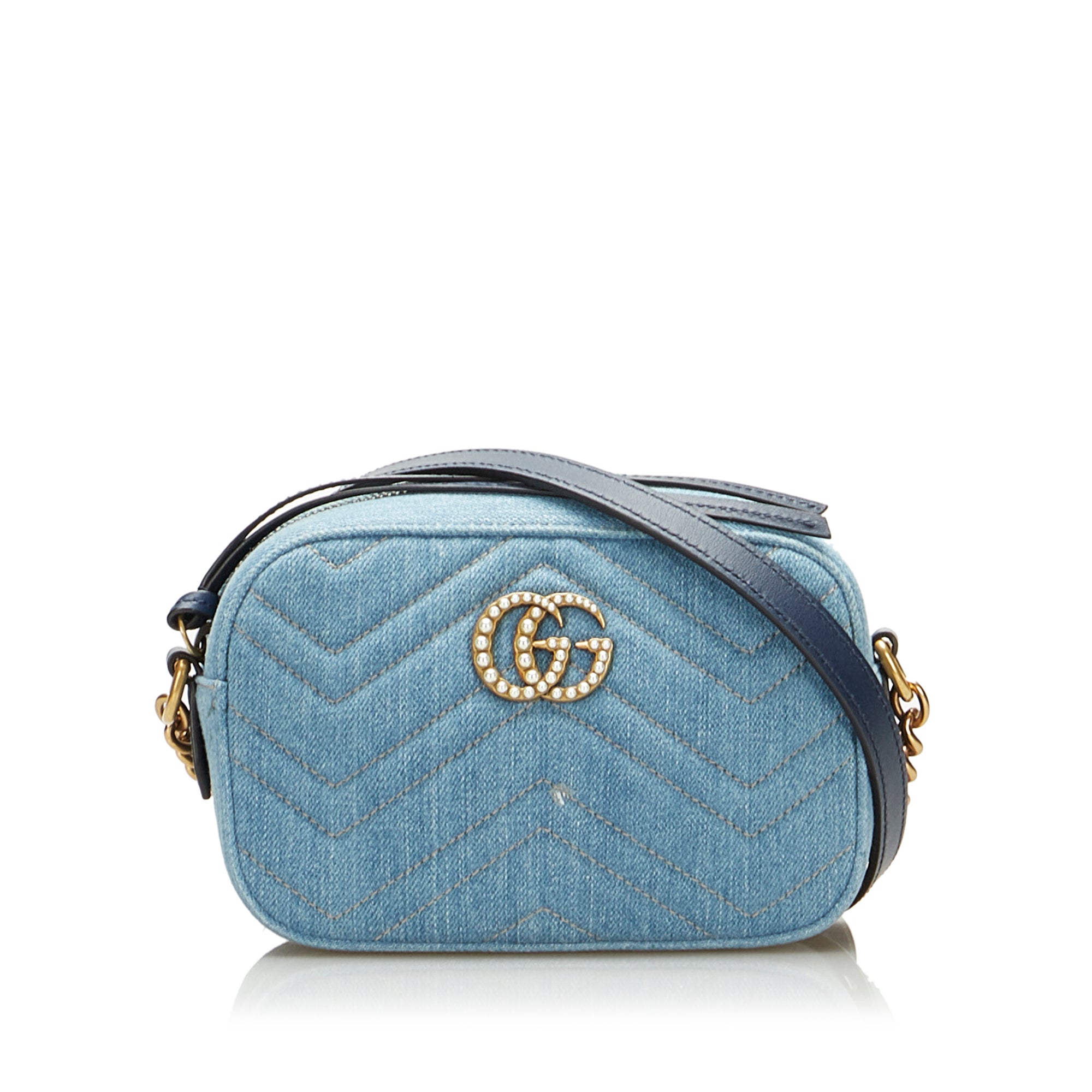 Gucci, Bags, Authentic Vintage Blue Gucci Boston Bag