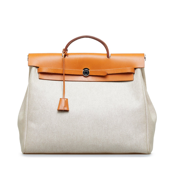 Hermes Beige/Natural Canvas and Leather 2 in 1 Herbag 31 Hermes