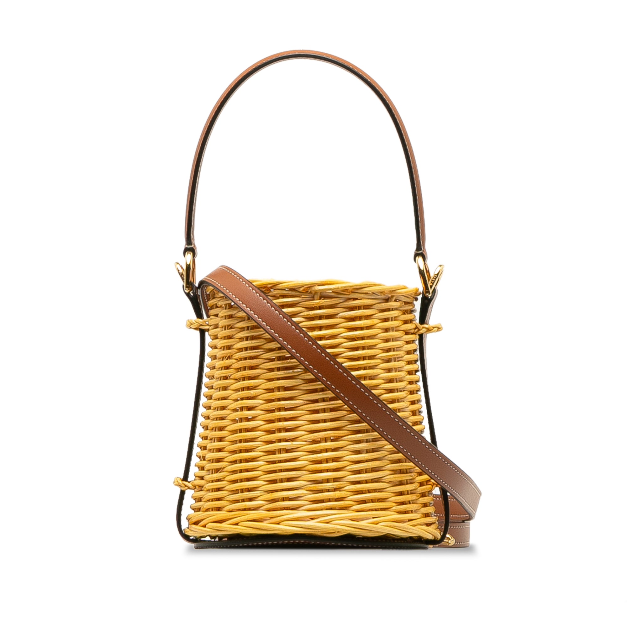 celine woven bucket bag