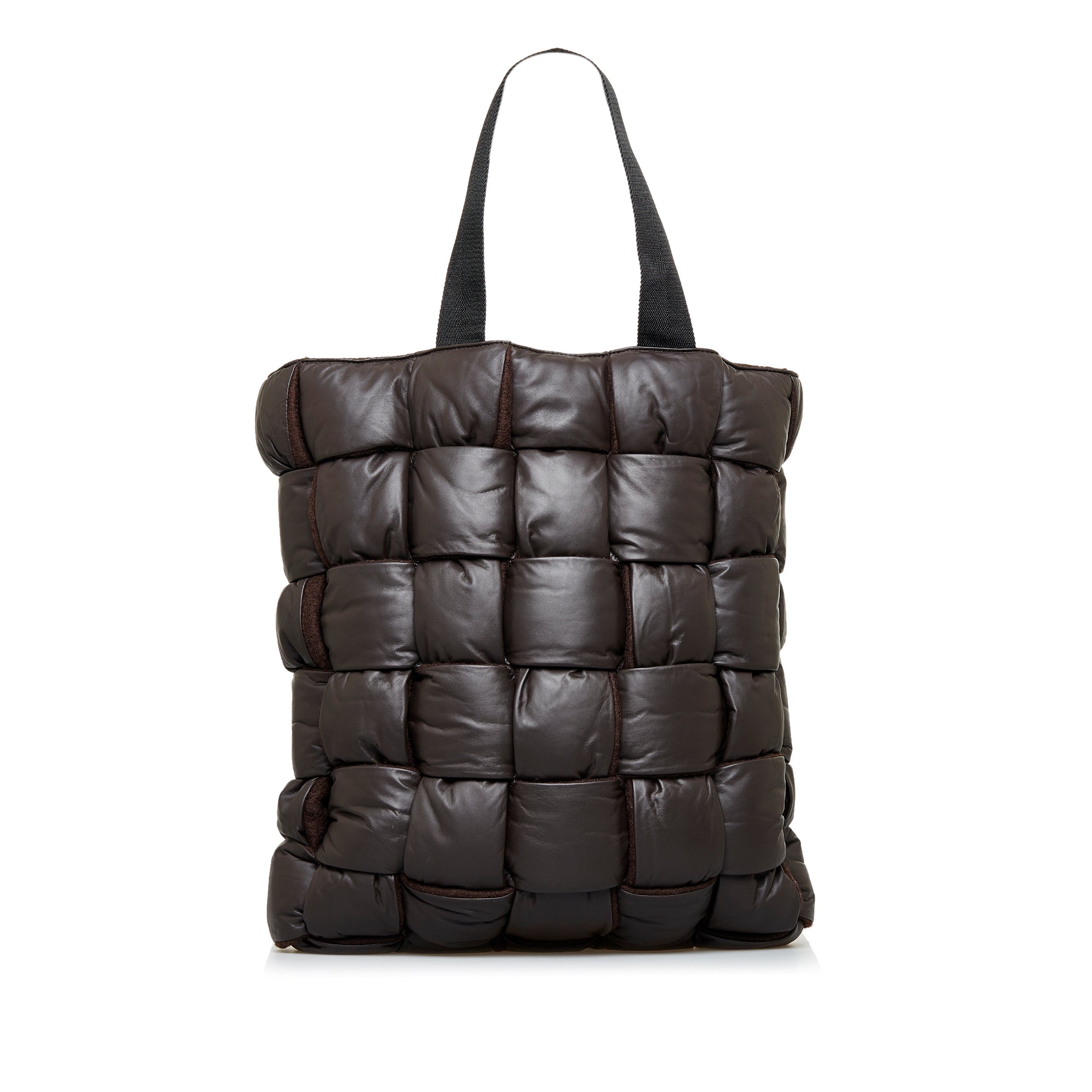 Bottega Veneta Brown Increcciato Leather The Point Basket Tote Bag