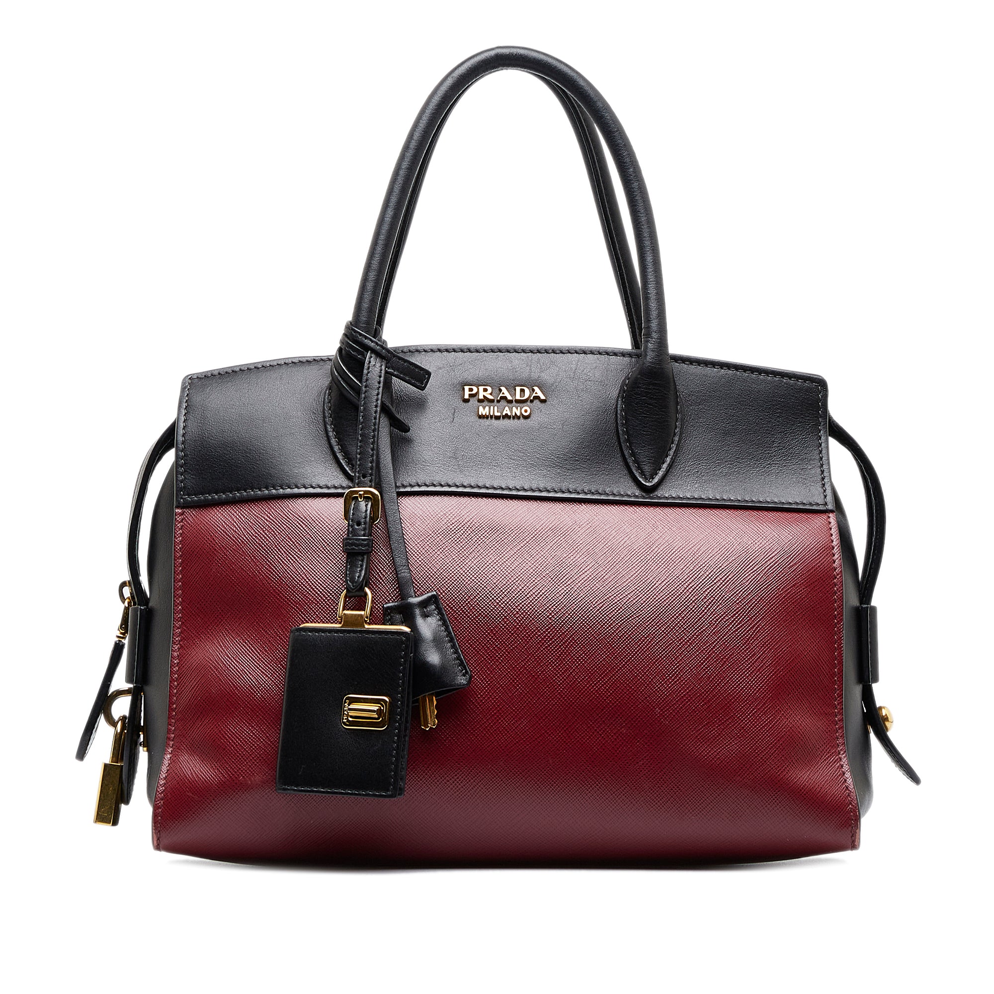 Red Prada Saffiano and City Calf Esplanade Satchel