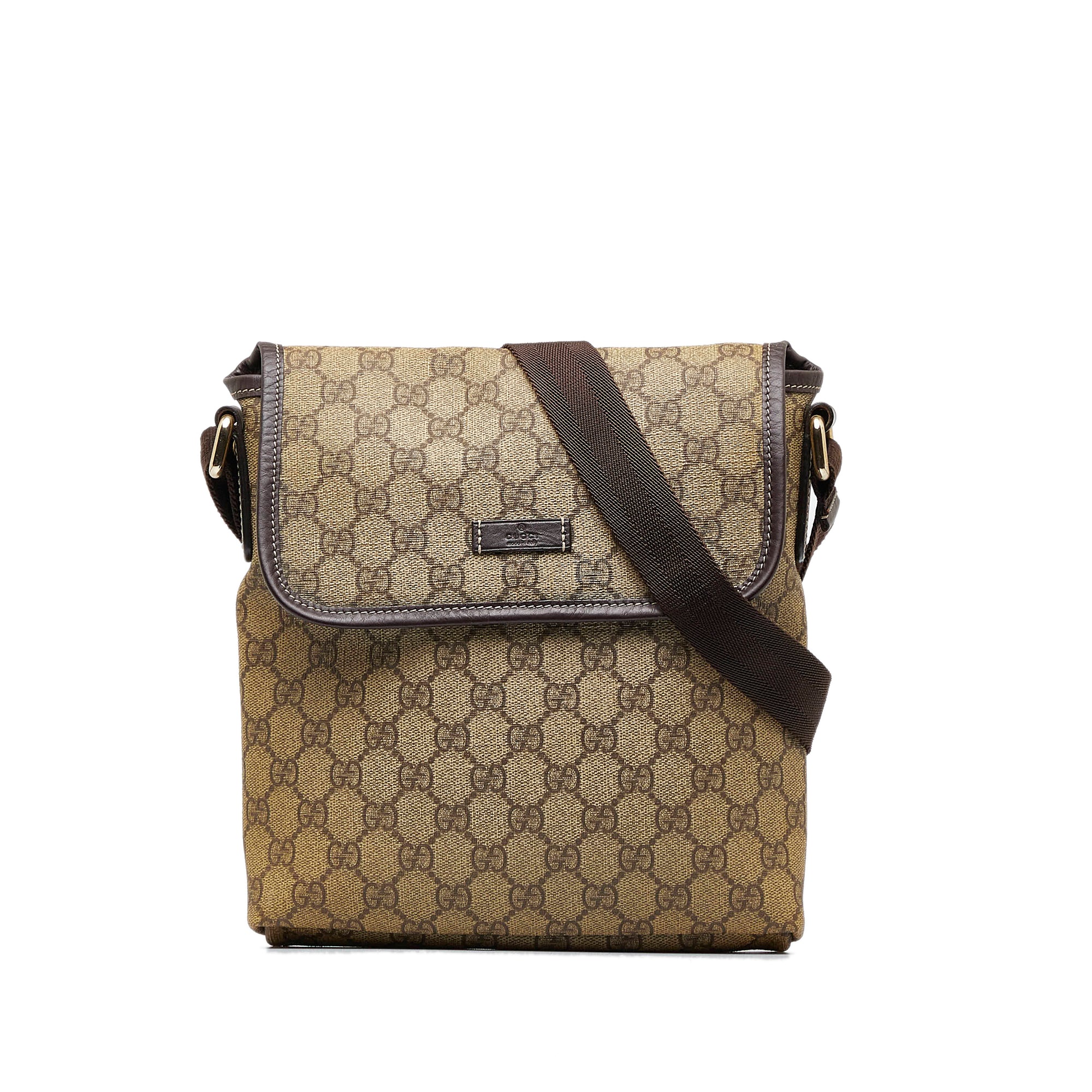 Gucci Gg Supreme Messenger Bag In Brown