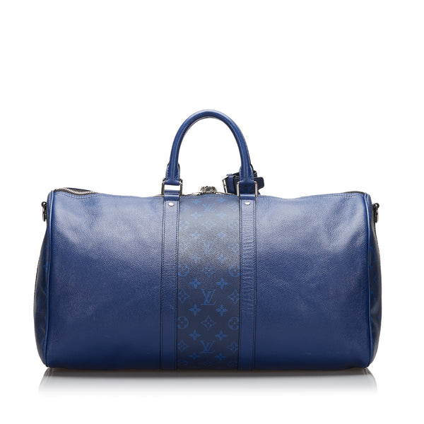 Blue Louis Vuitton Taigarama Monogram Cobalt Keepall Bandouliere