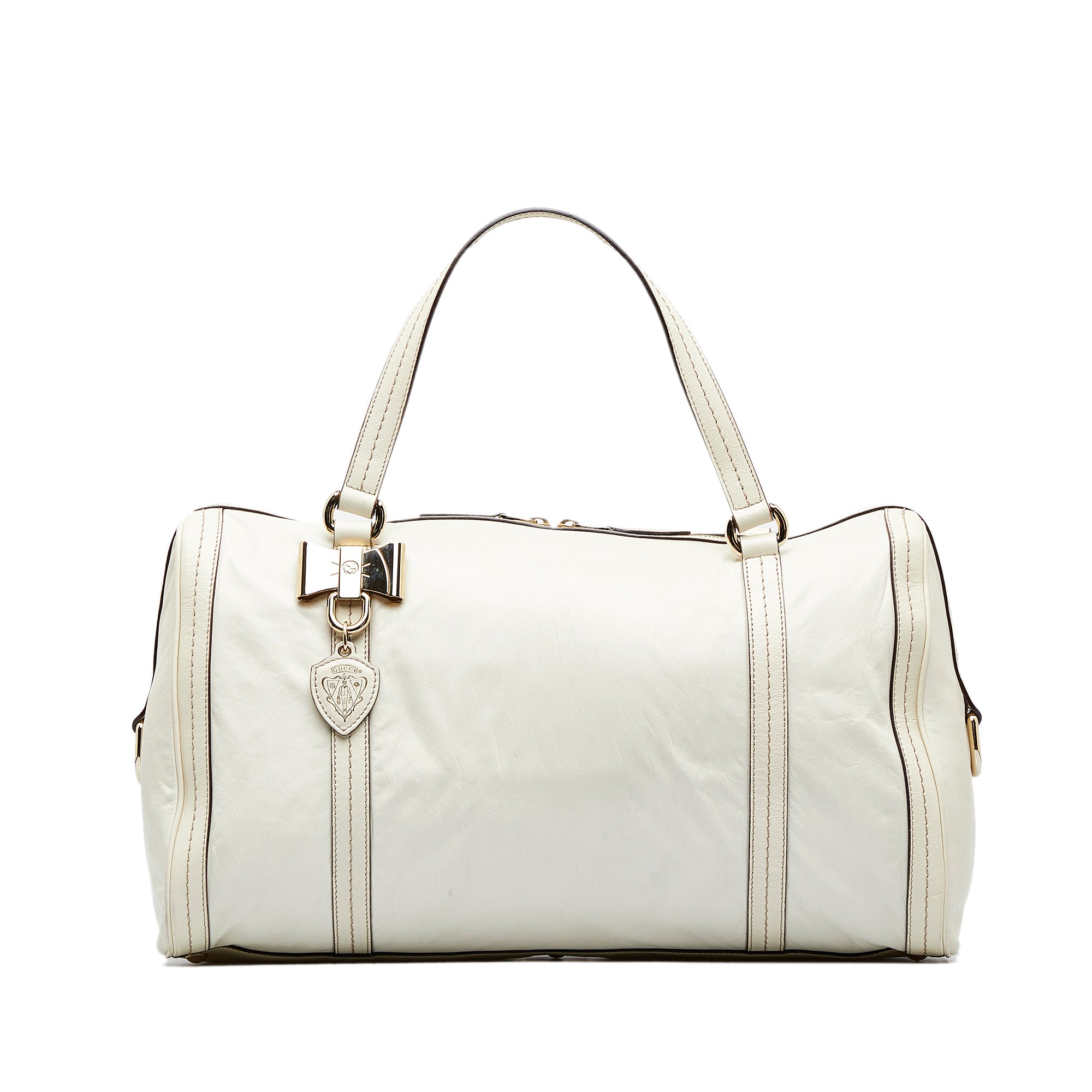 White Gucci Duchessa Boston Bag – Designer Revival