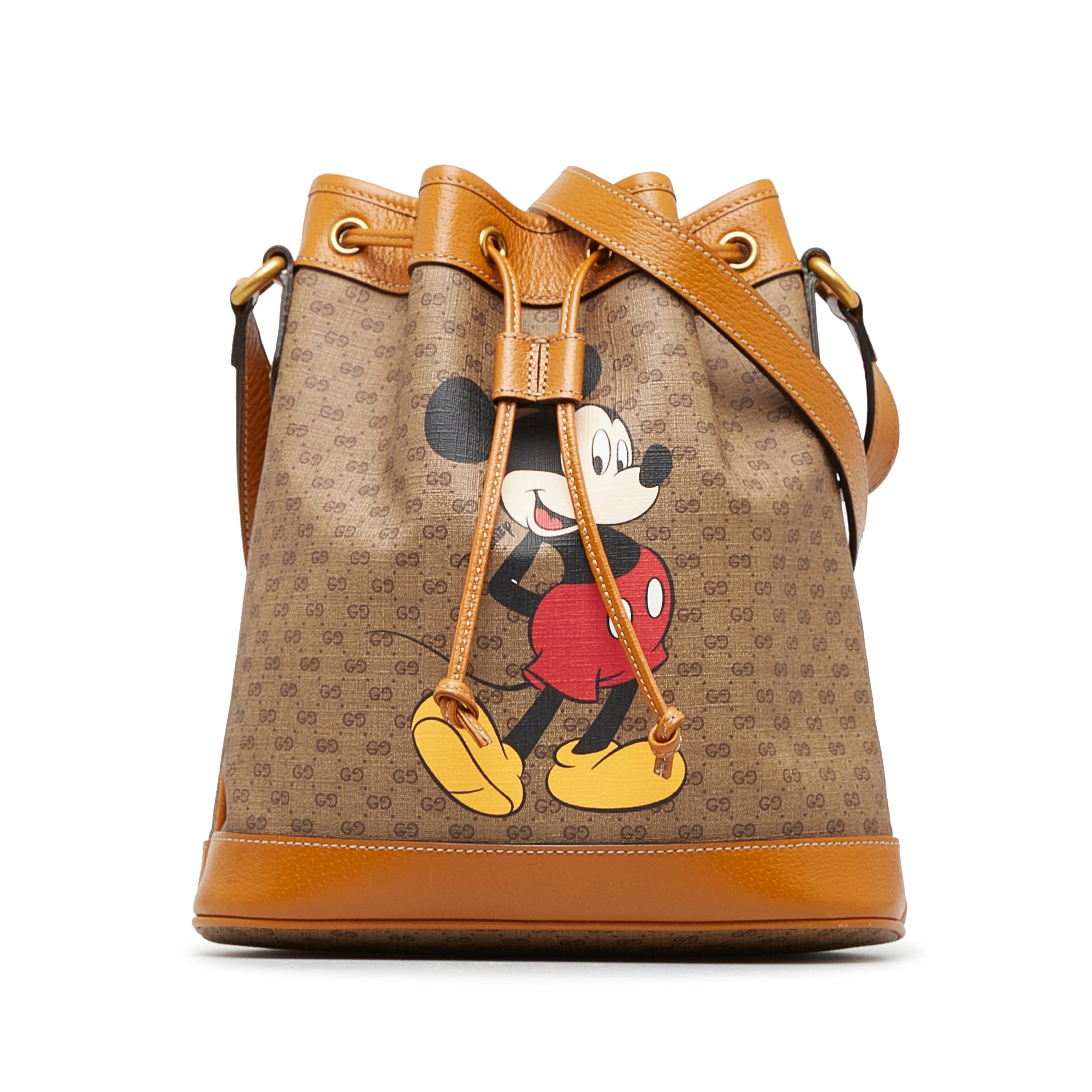 Gucci Disney Mickey Mouse Shoulder Bag Printed Mini GG Coated