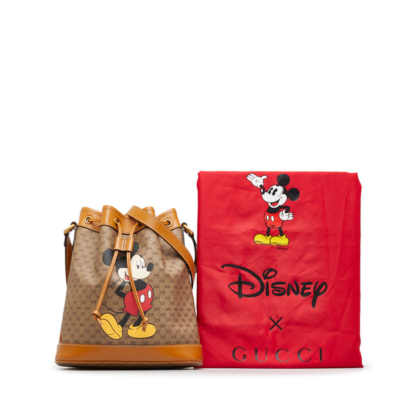 Gucci Disney Mickey Mouse Bucket Bag Printed Mini Gg Coated Canvas Auction