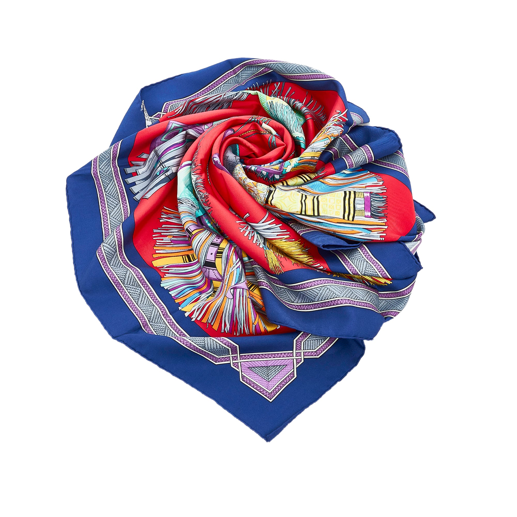 Vuitton Red & Blue Twilly Scarf With Box - Vintage Lux