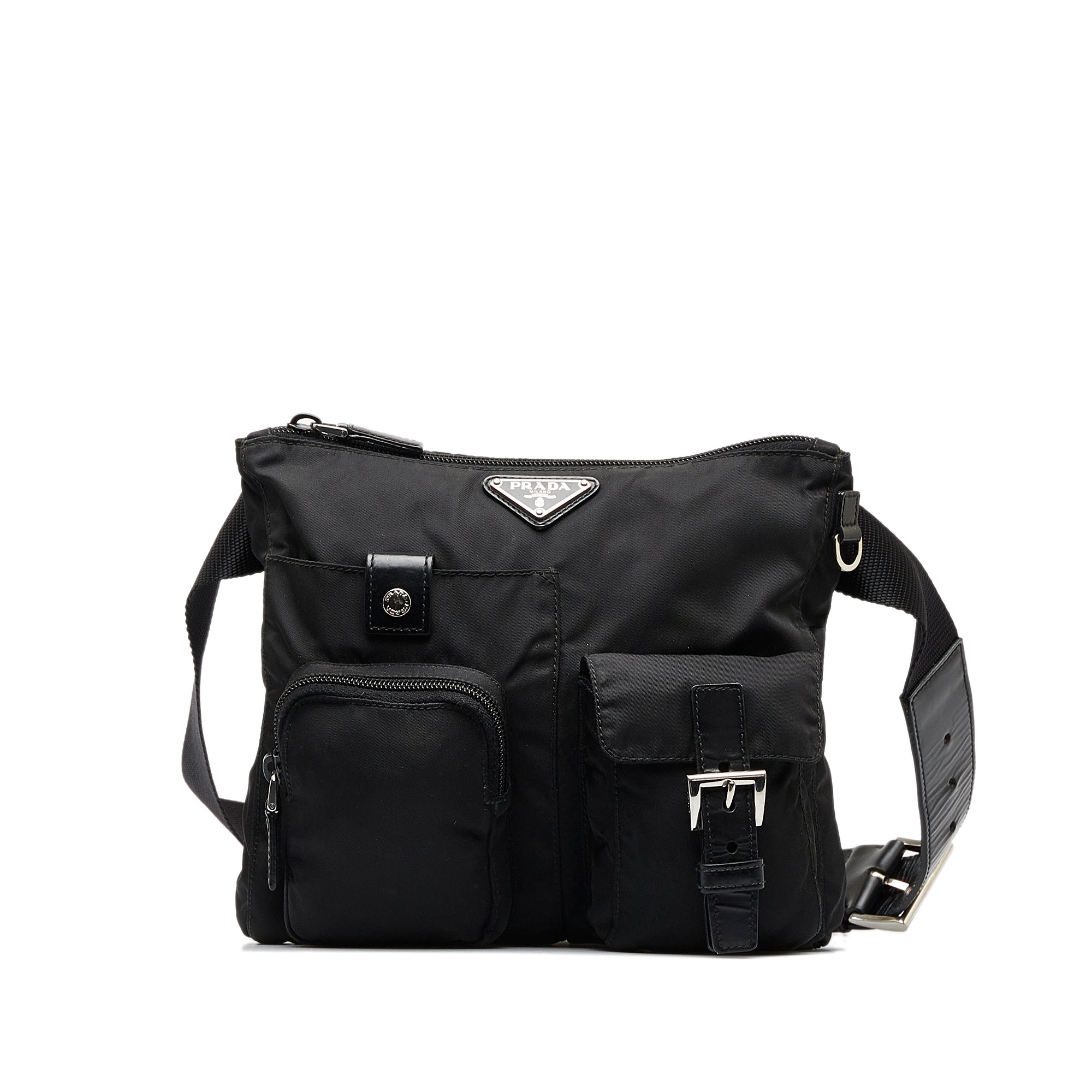 Prada New Vela Nylon Belt Bag in Black for Men