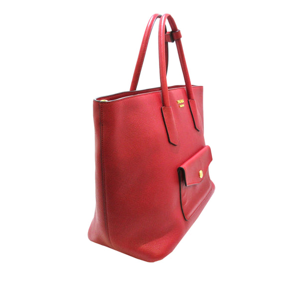 Prada Saffiano Red Leather Shoulder Bag ()