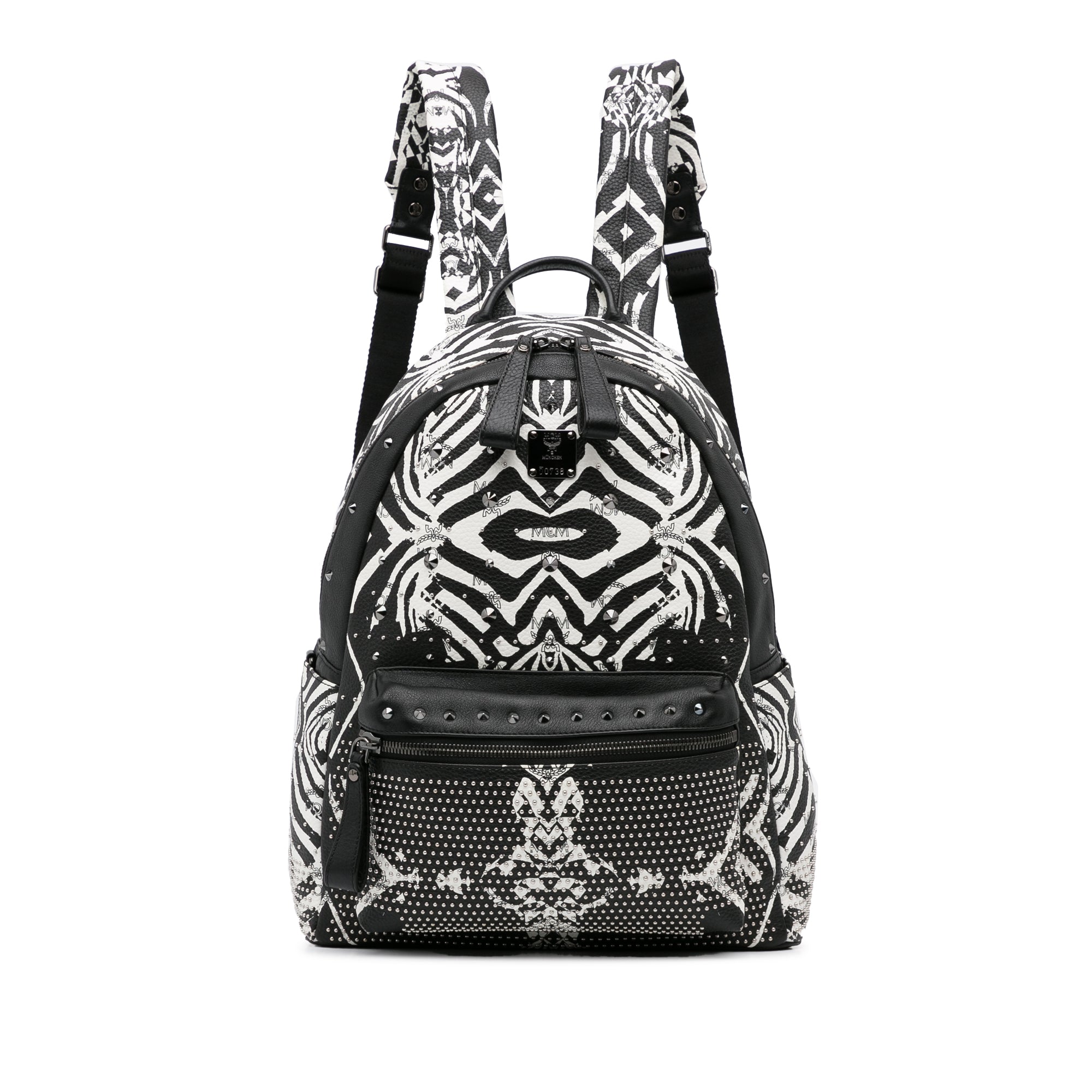 Branded Handbag Black mcm Full Front Button Backpack Made In Korea