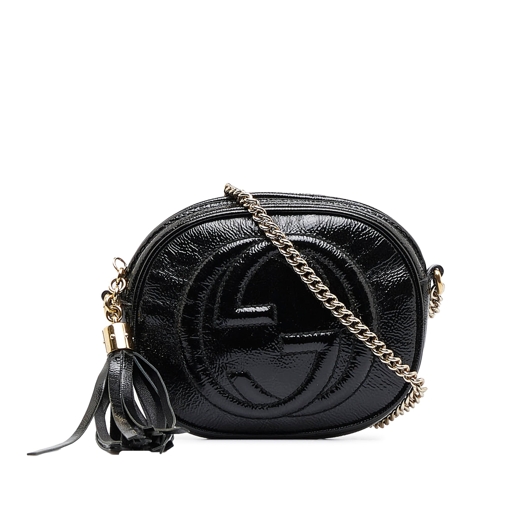 Gucci Mini Soho Chain-Strap Cross-Body Bag in Black