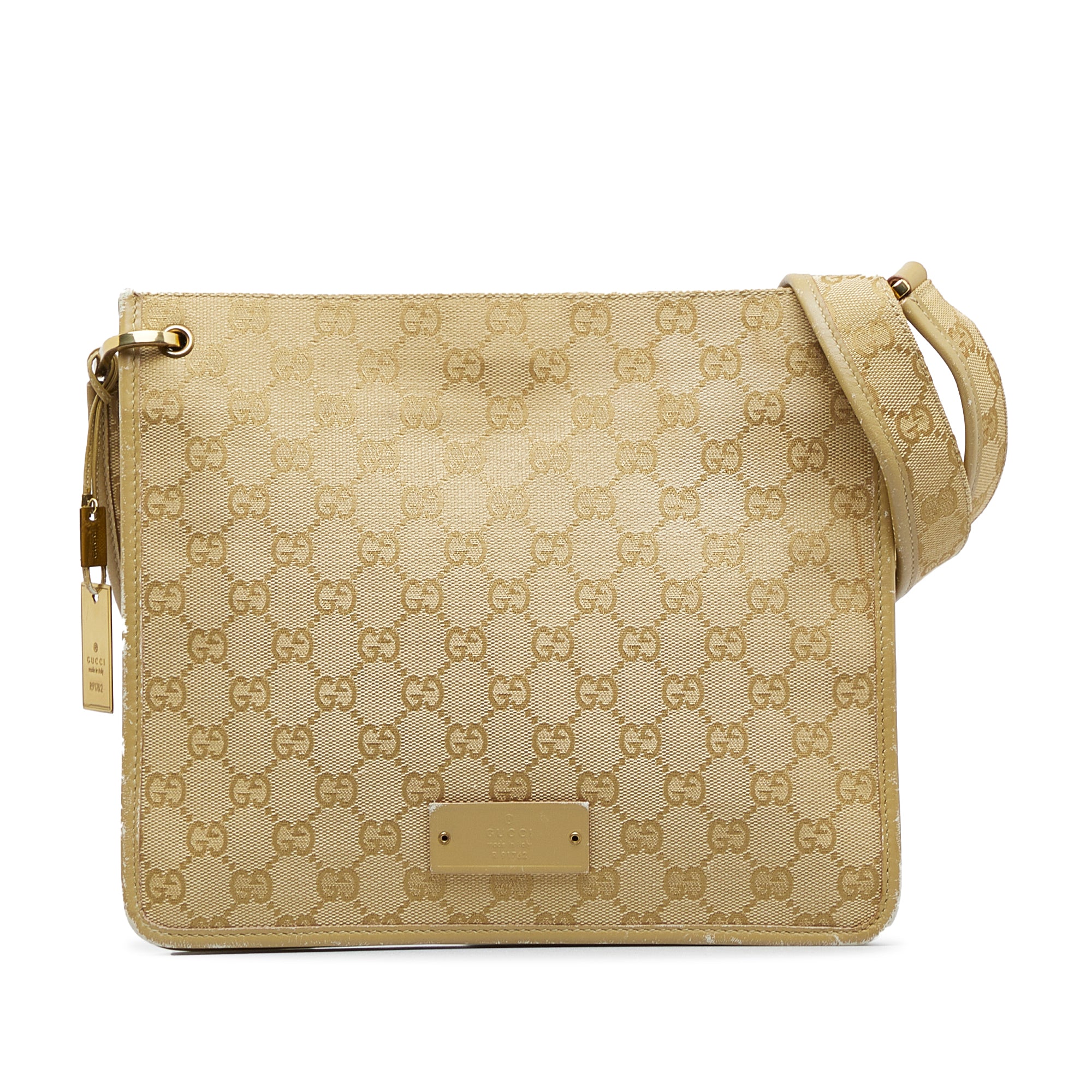 Gucci - Authenticated Travel Bag - Leather Beige for Women, Very Good Condition