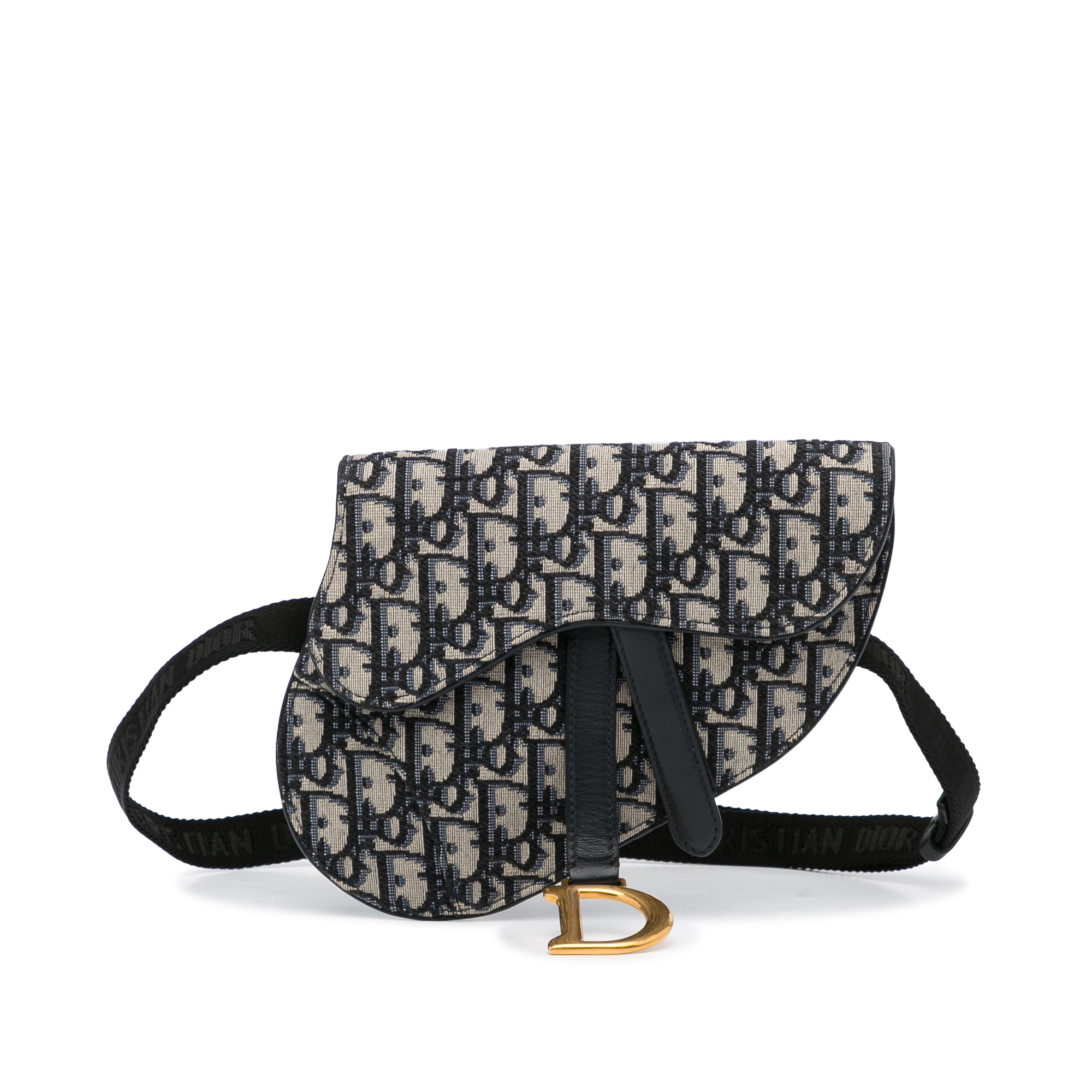 Dior, Bags, Authentic Christian Dior Khaki Oblique Logo Mini Saddle Key  Pouch