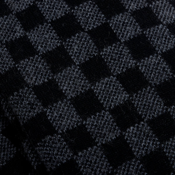 Louis Vuitton Black Damier Graphite Echarpes Petit Wool Cloth ref