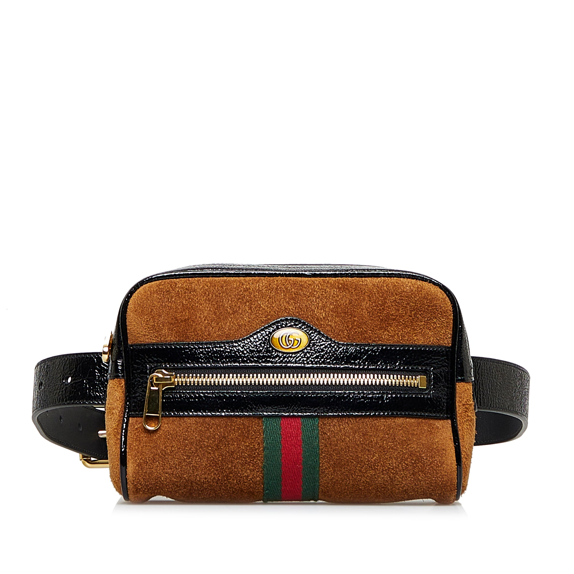 Gucci: Brown Small Ophidia GG Belt Bag