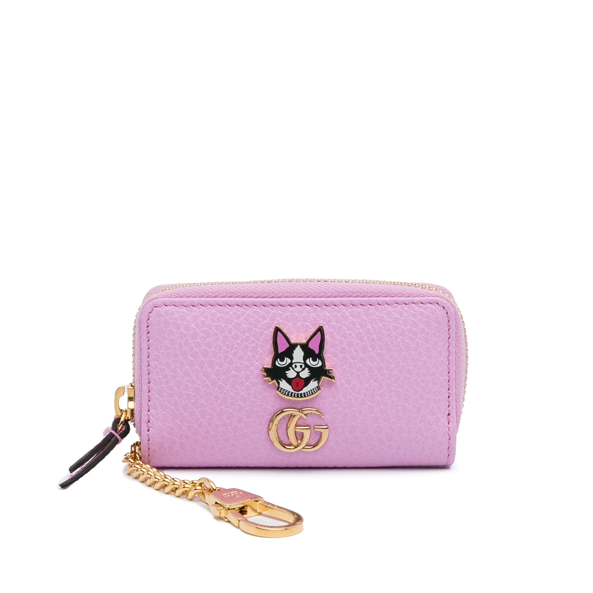 Gucci GG Marmont Bosco Key Case Leather Pink 499403