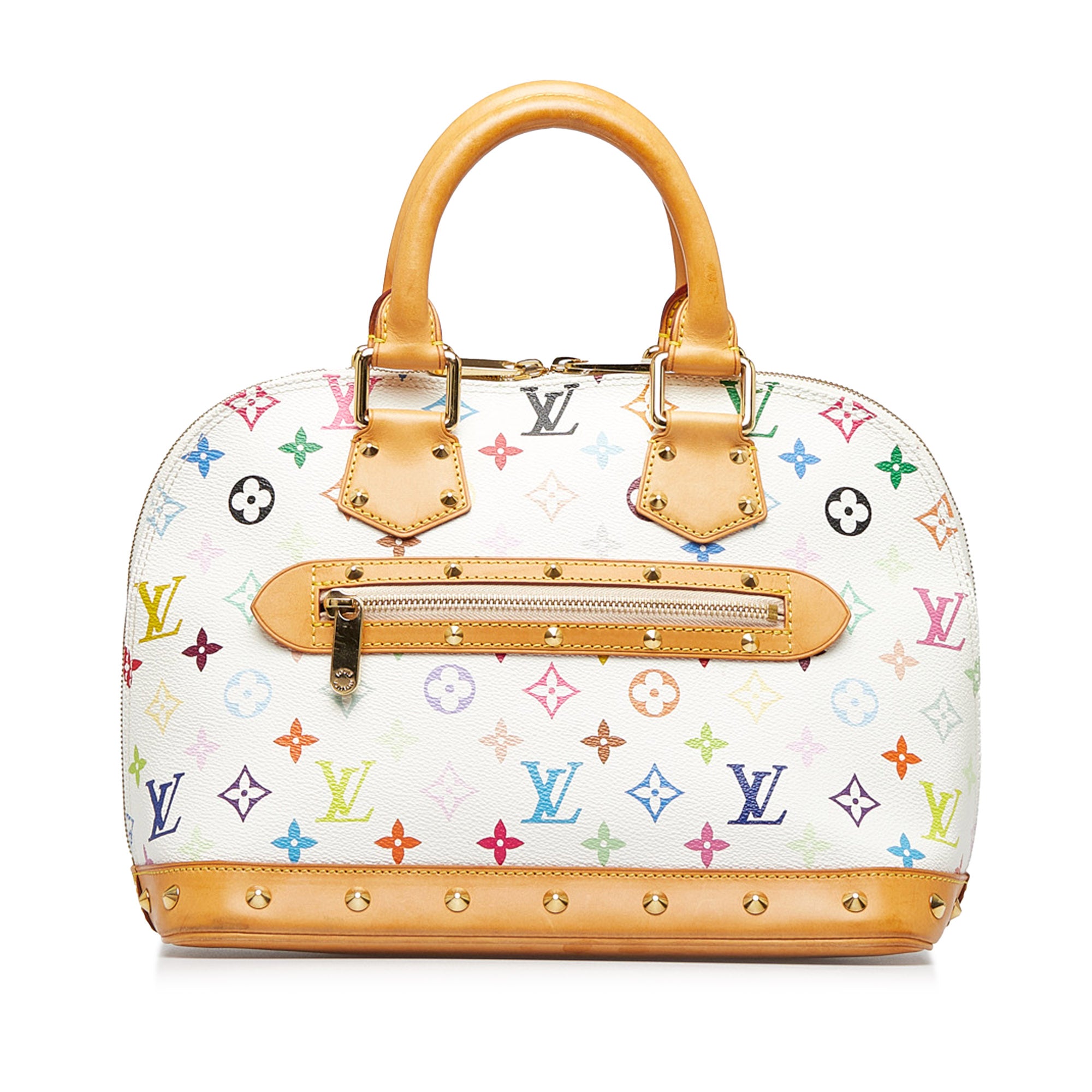 Louis Vuitton Alma Small Model Handbag in Multicolor and White