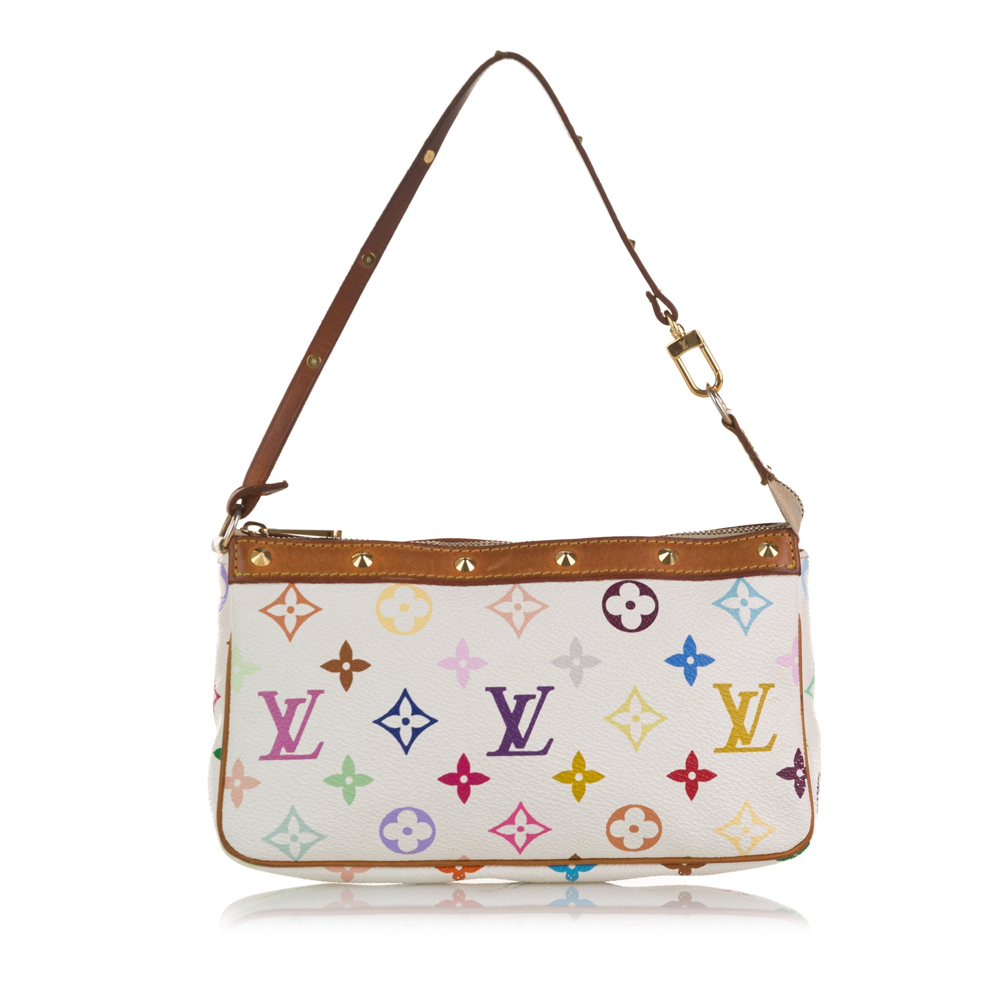 AmaflightschoolShops Revival, White Louis Vuitton Monogram Multicolore  Pochette Accessoires Baguette