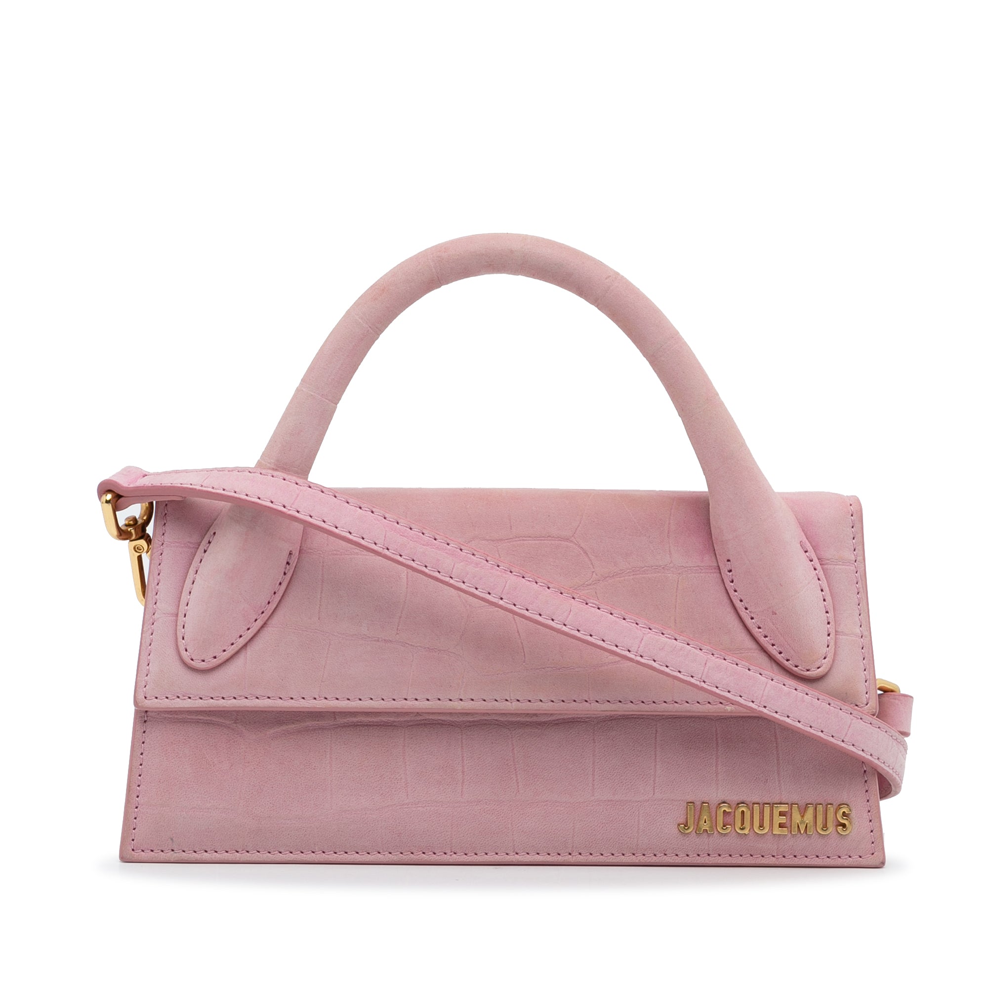 Jacquemus Le Chiquito Long Nubuck Tote in Pink