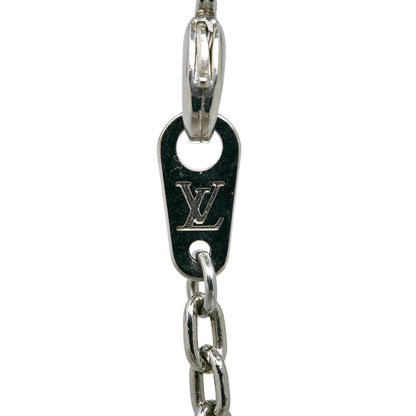 Silver Louis Vuitton Monogram Strass Pendant Chain Costume