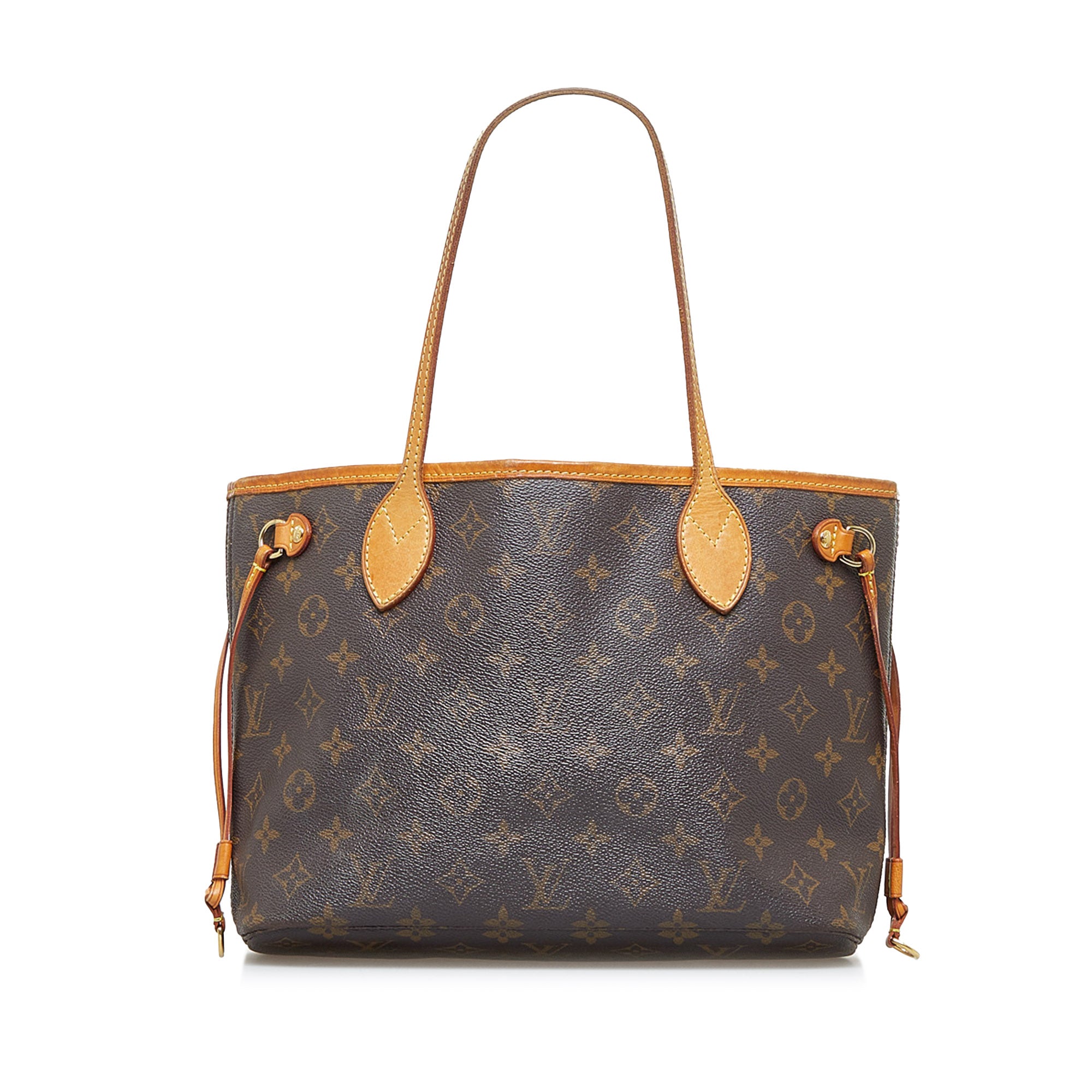 Neverfull leather tote Louis Vuitton Brown in Leather - 35569882