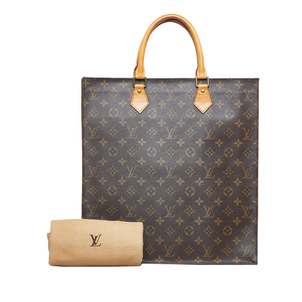 Pre-owned Authentic Louis Vuitton Sac Plat GM Monogram Handbag