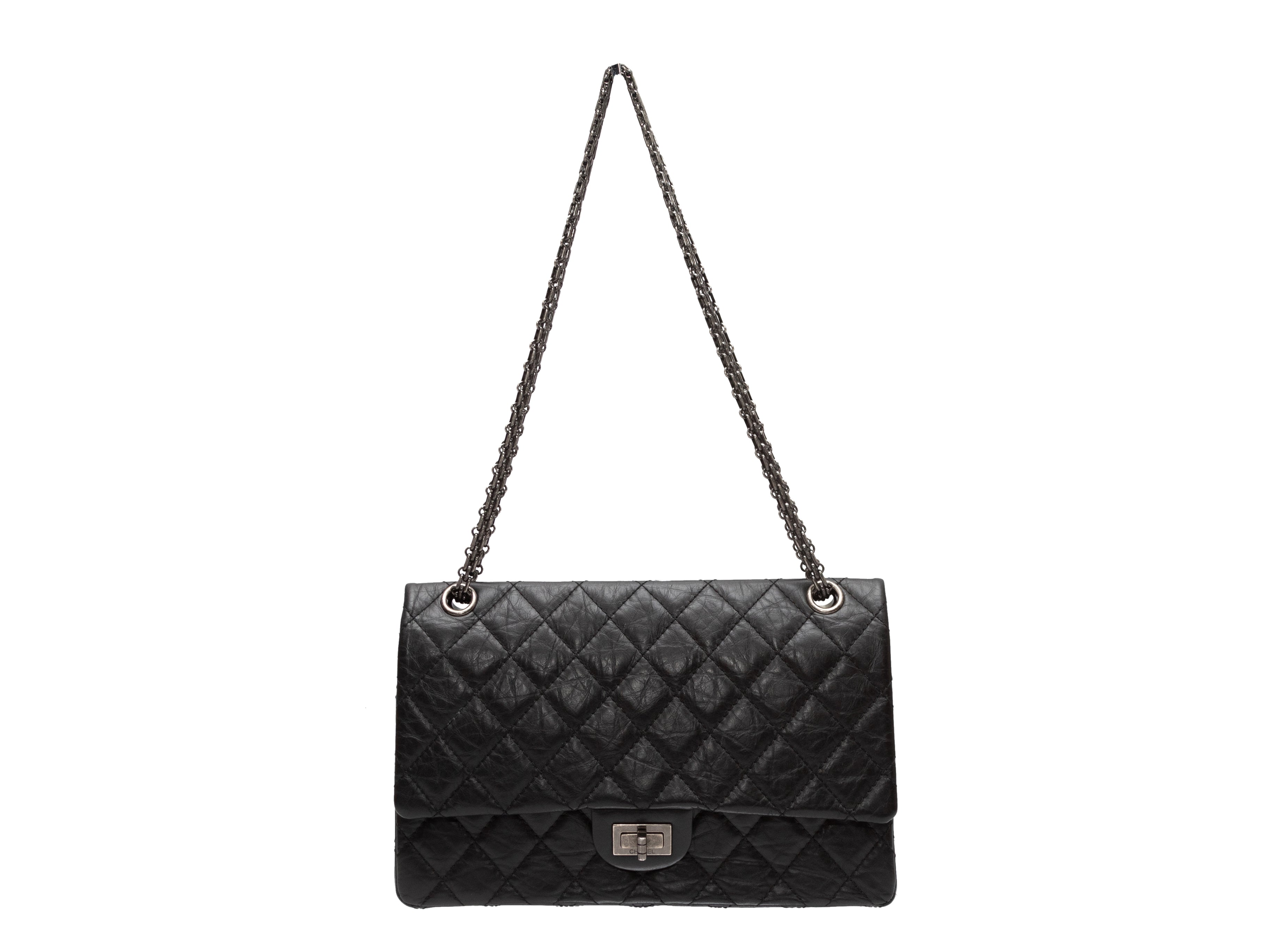 Chanel Classic Double Flap Quilted Lambskin Silver-tone Medium Black - US