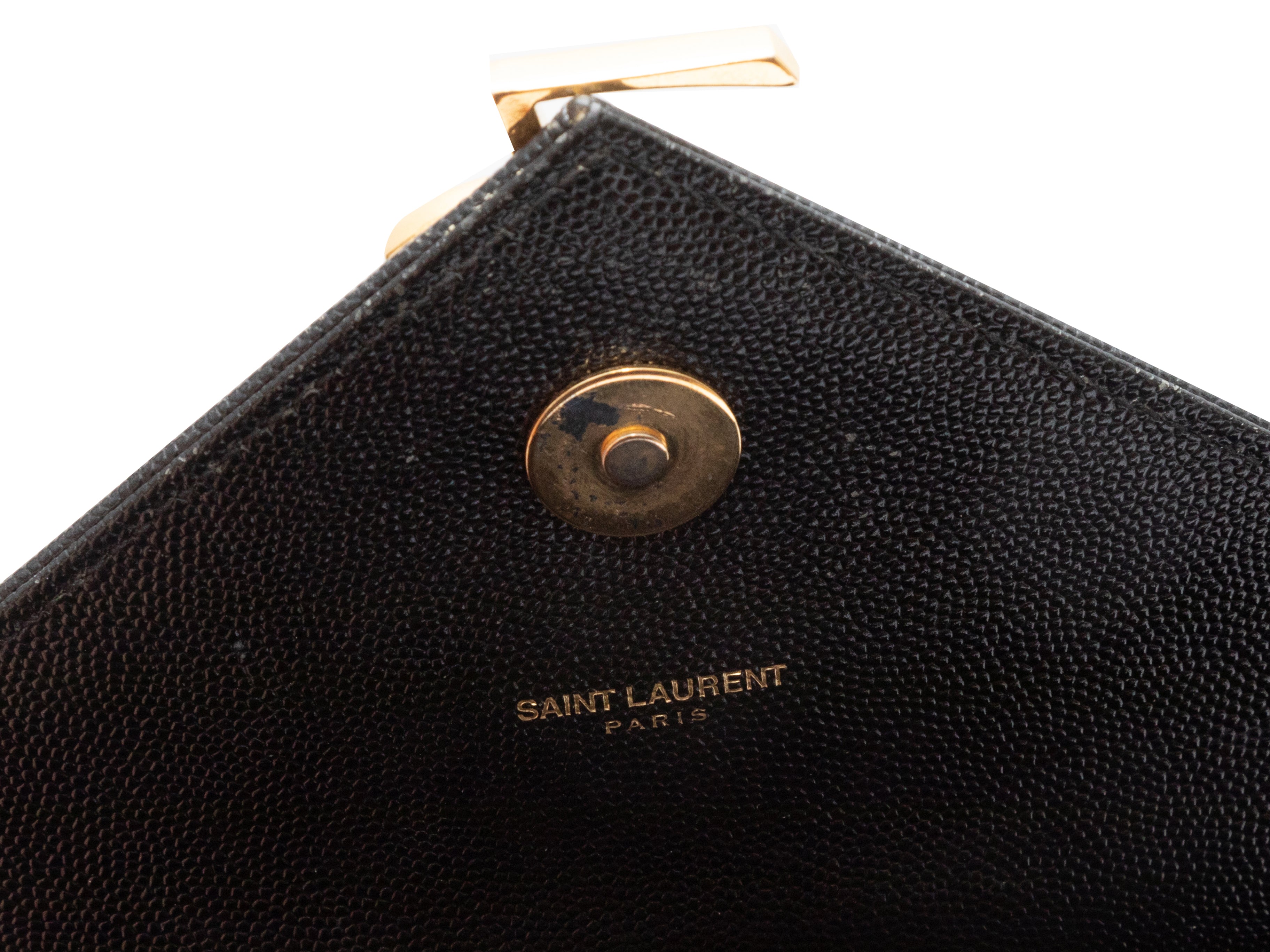 100% Authentic YSL Small Matelasse Envelope Black with Black