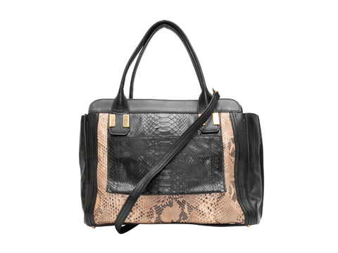 Prada Snakeskin Medium Shoulder Bag Beige