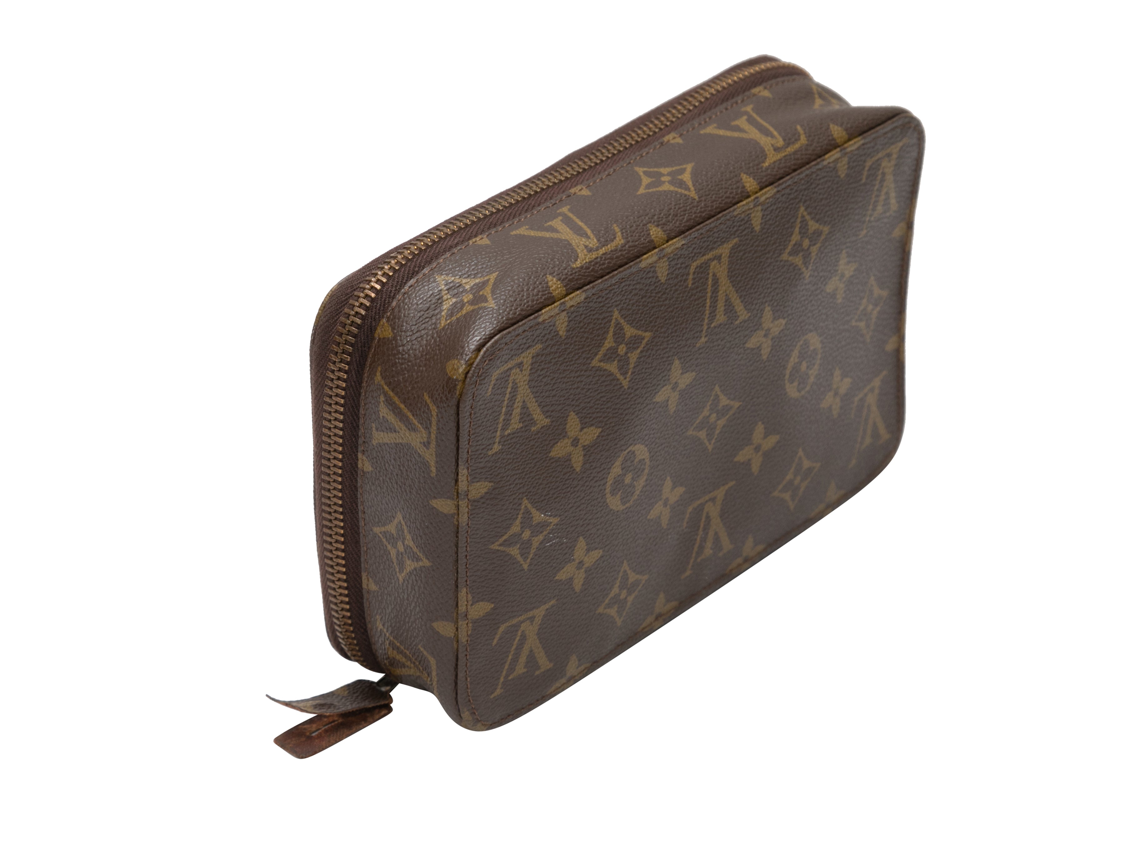 Pre-owned|Louis Vuitton Womens Monogram Coated Canvas Porte Cartes Credit  Pression Brown