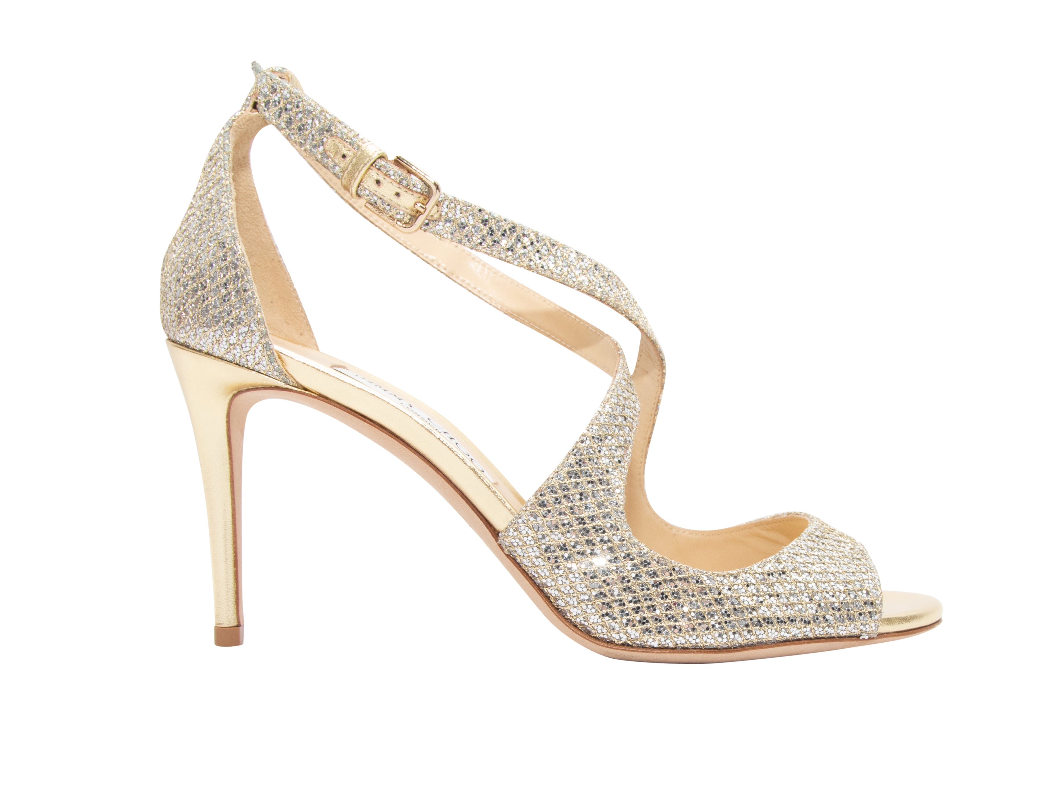 Pre-owned Louis Vuitton Glitter Heels In Gold