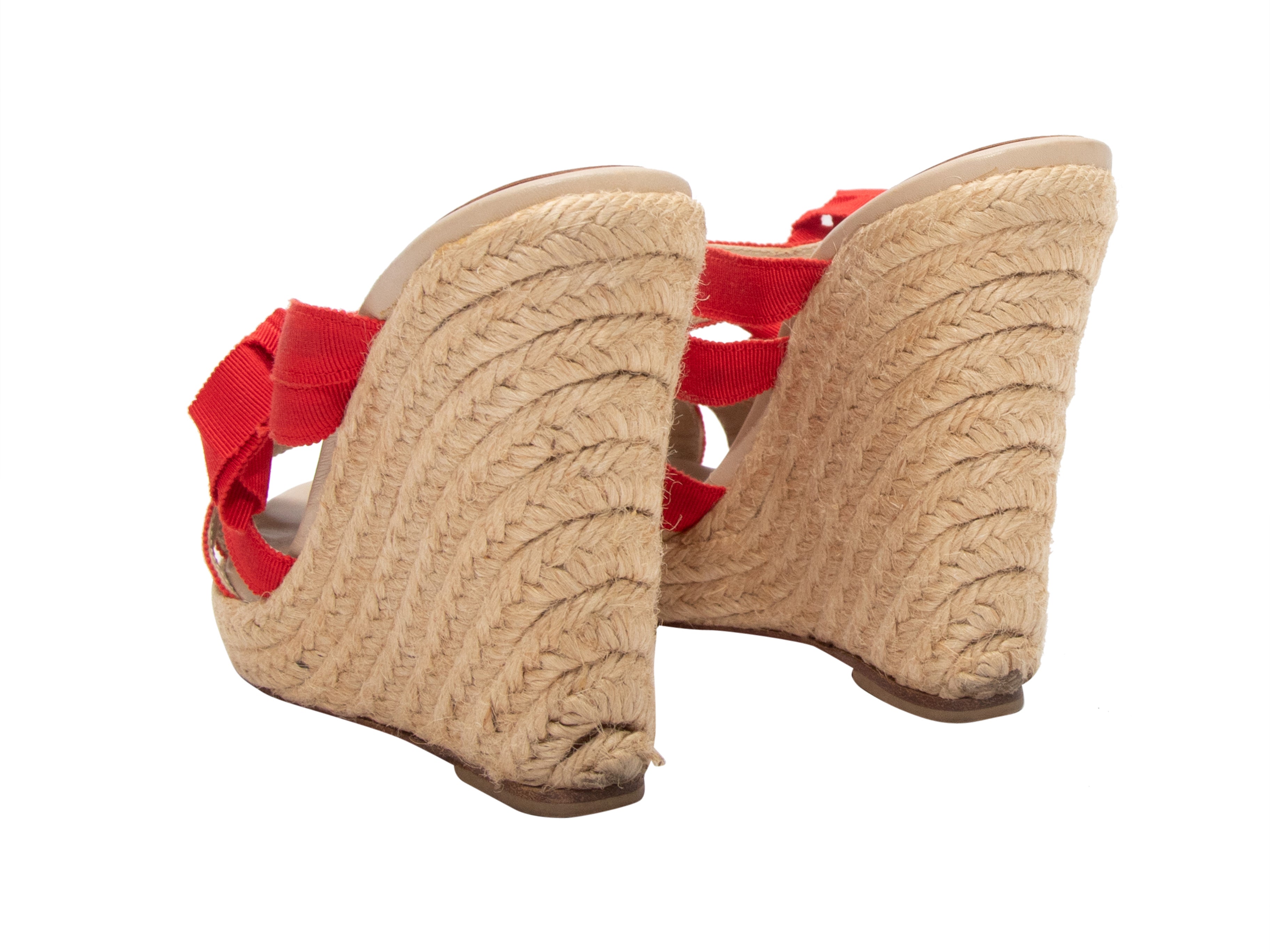 CHRISTIAN LOUBOUTIN Red Ibiza Espadrille Wedges (Size USA 9 / Euro 39)  #23073 – ALL YOUR BLISS