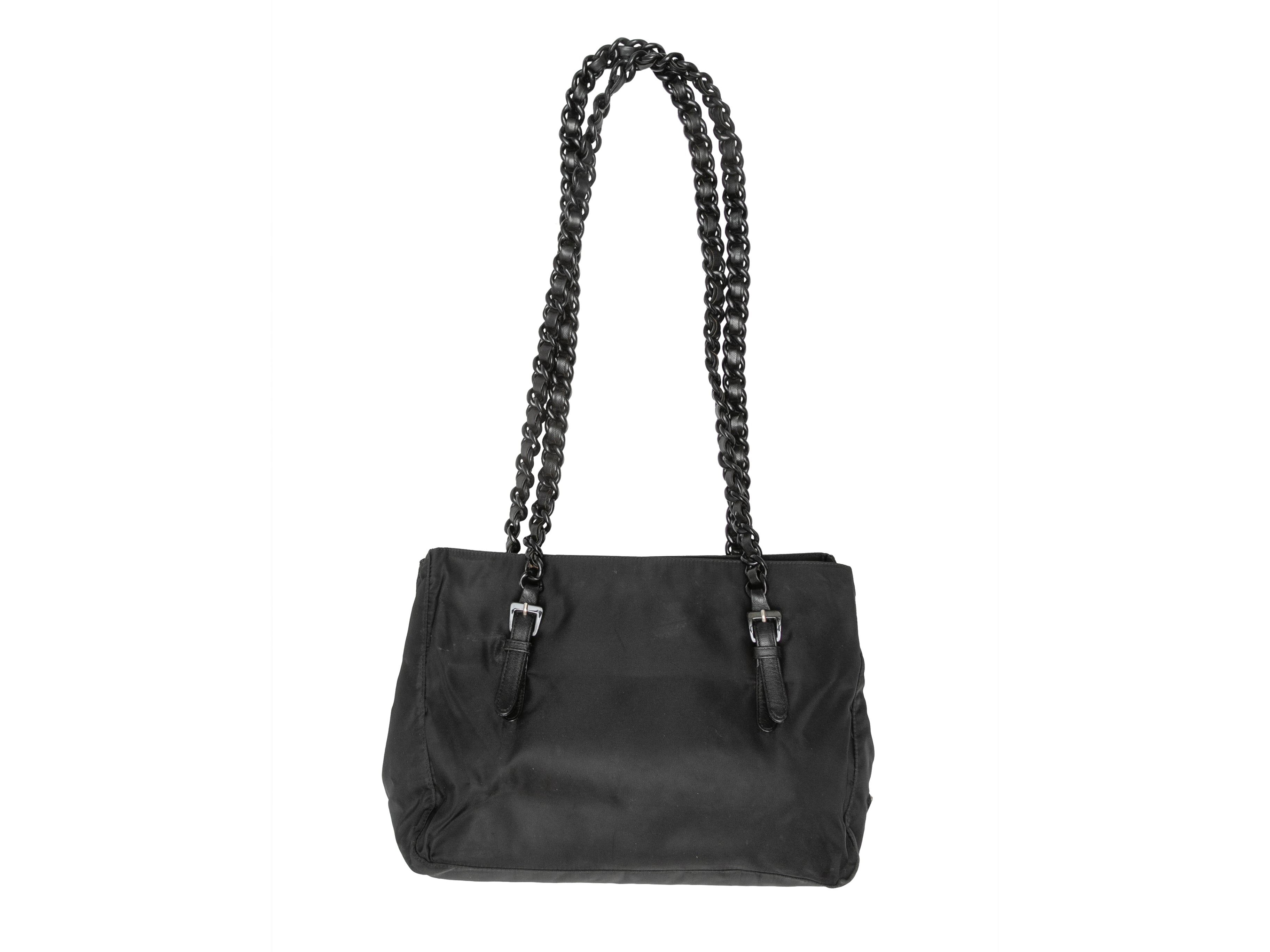 Prada Vintage - Logo Nylon Tote Bag - Black - Leather Handbag