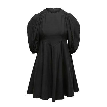 Black Zimmermann Silk Puff Sleeve Dress Size US 1 - Atelier-lumieresShops Revival