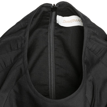 Black Zimmermann Silk Puff Sleeve Dress Size US 1 - Atelier-lumieresShops Revival
