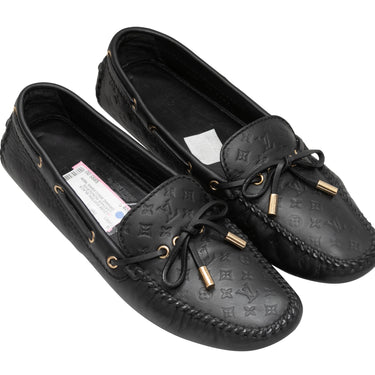 Black Louis Vuitton Embossed Monogrammed Driving Loafers Size 39 - Atelier-lumieresShops Revival