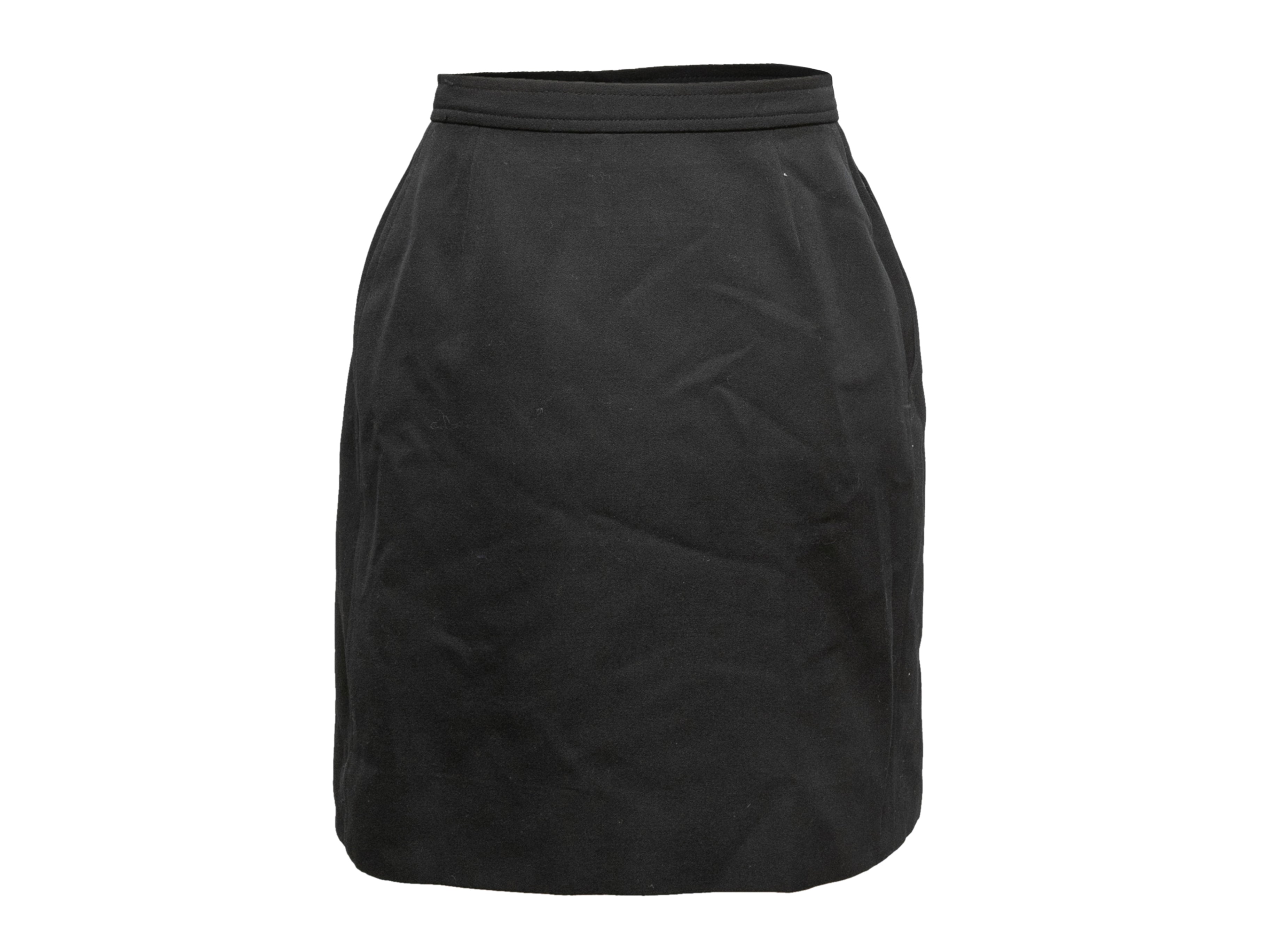 Vintage Black Saint Laurent Wool Wrap Skirt Size EU 34 – Designer