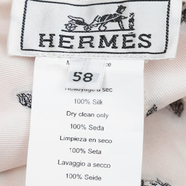 Orange & White Hermes Silk Printed Bucket Hat Size 58
