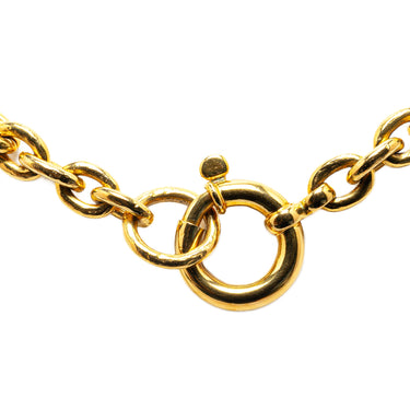 Gold Chanel Triple CC Pendant Necklace