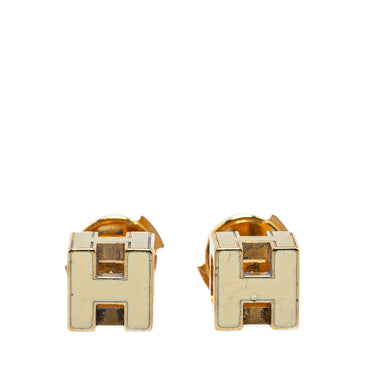 Gold Hermès Cage dH Earrings