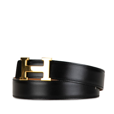 Black Hermès Constance Reversible Belt
