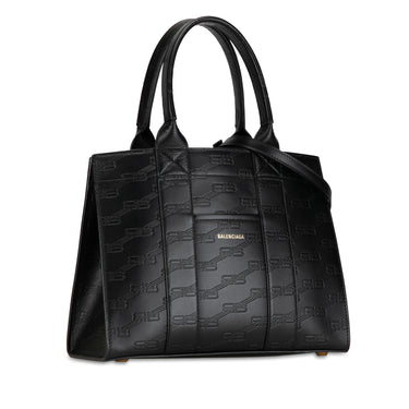 Black Balenciaga BB Monogram Leather Satchel