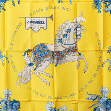 Yellow Hermès Carrousel Silk Scarf Scarves - Designer Revival