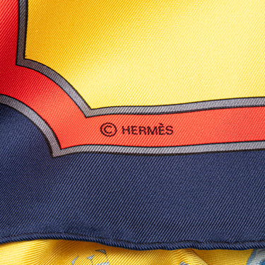 Yellow Hermès Carrousel Silk Scarf Scarves - Designer Revival