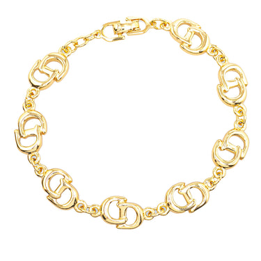 Gold Chanel CC Metallic Lambskin Round Vanity Case