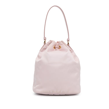 Pink Prada Re-Nylon Saffiano Trimmed Duet Bucket Bag