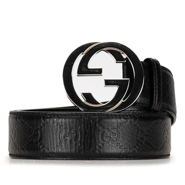 Black Gucci Guccissima Interlocking G Belt - Designer Revival
